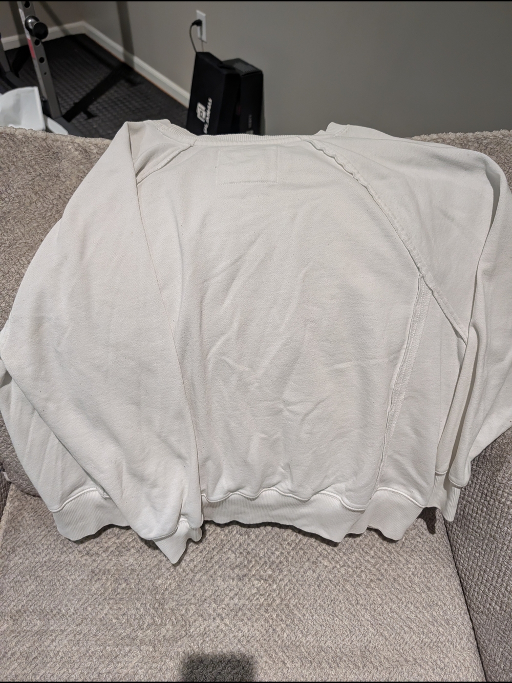 American Eagle Outfitters Ivory Lived-In Crewneck Sweatshirt